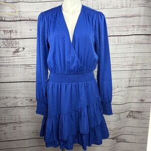 Lilly Pulitzer Cristiana Dress Ikat Blue Petite Leopard Jacquard Size 12